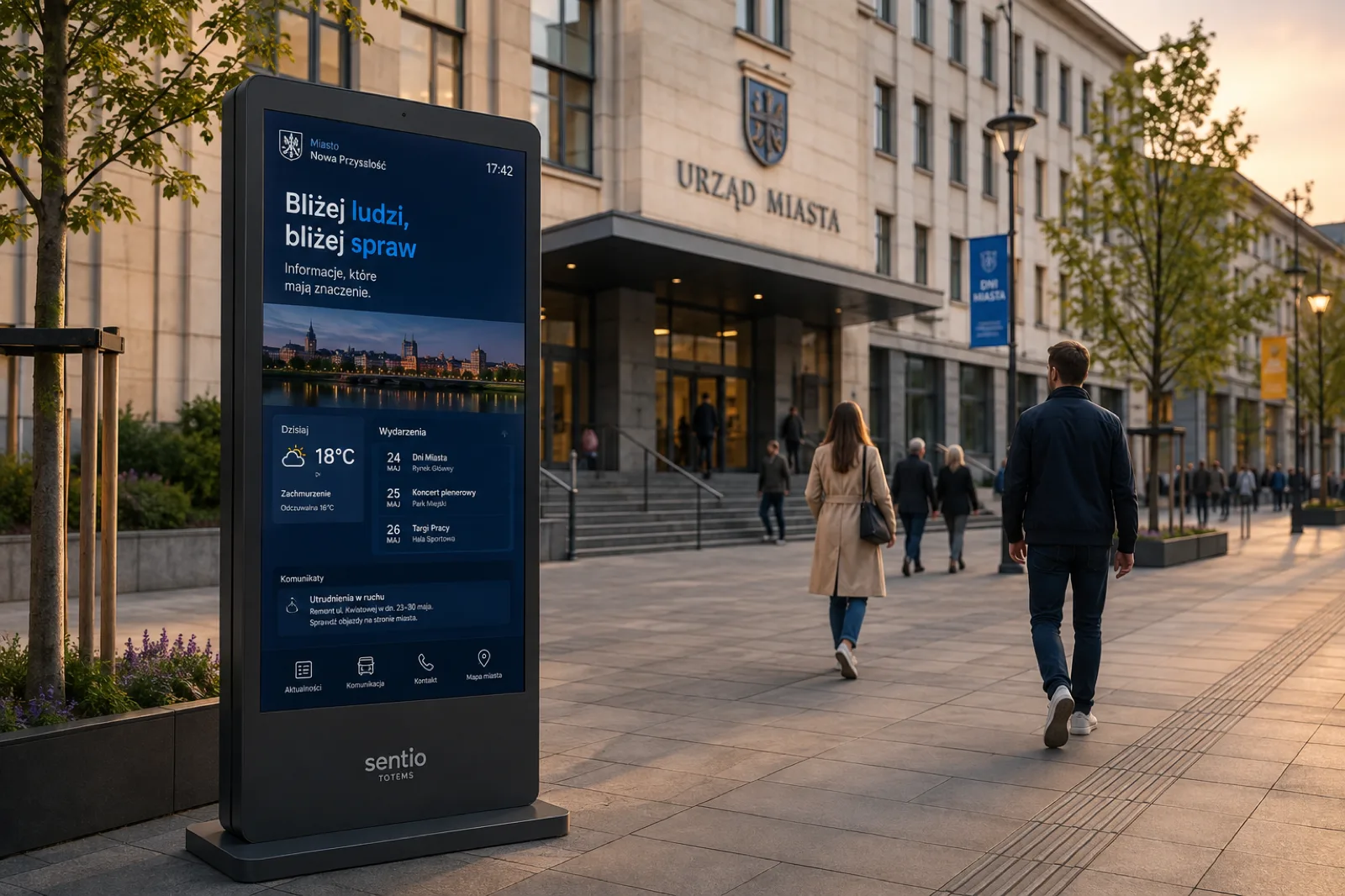 Sentio Totems w mieście i instytucji publicznej
